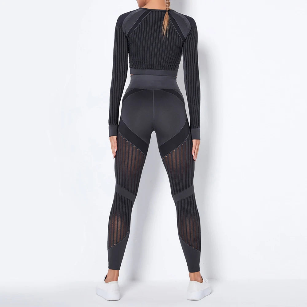Long Sleeve Crop Top High Waist Legging