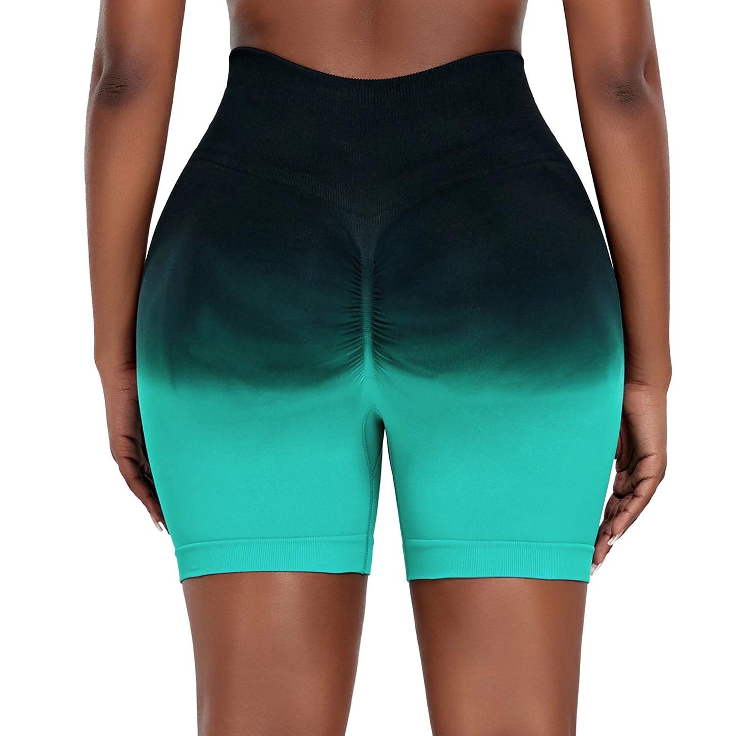 Seamless Gradient Yoga Shorts for Fitness