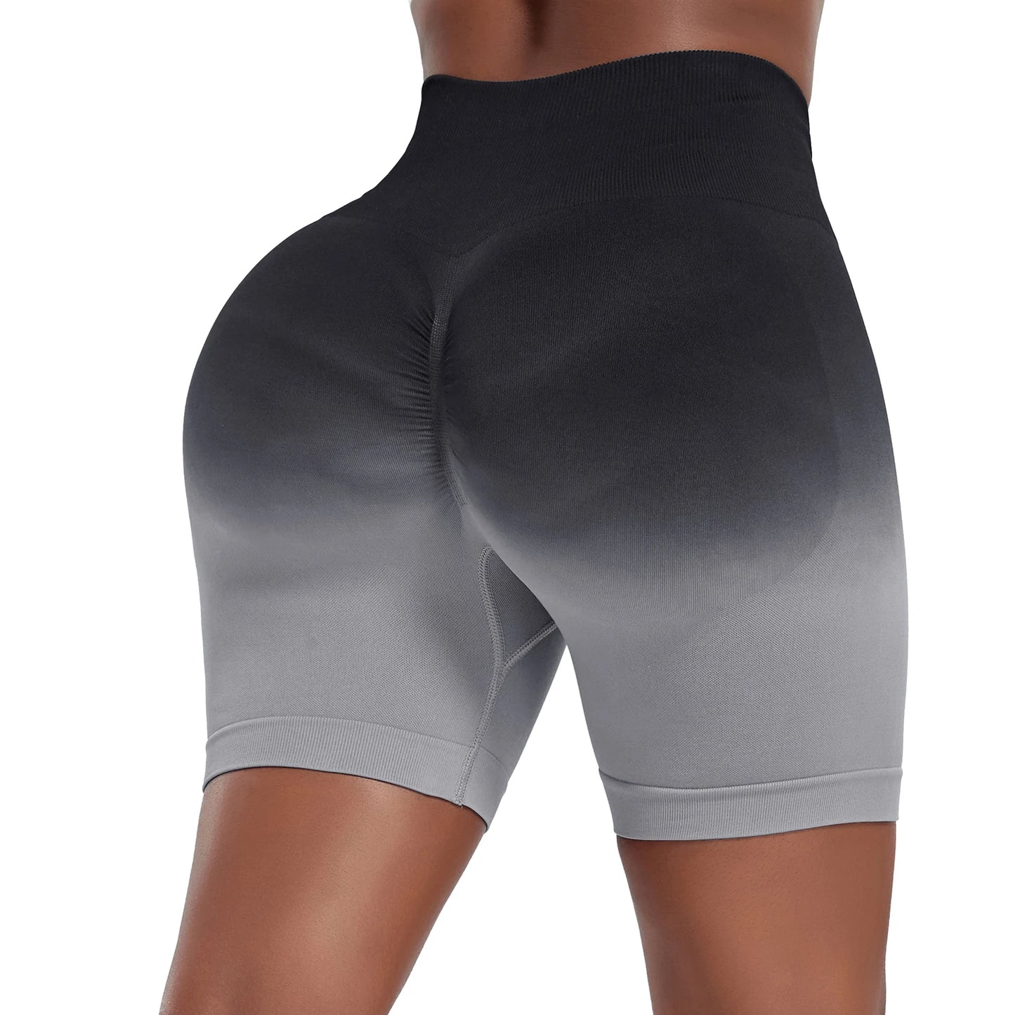 Seamless Gradient Yoga Shorts for Fitness