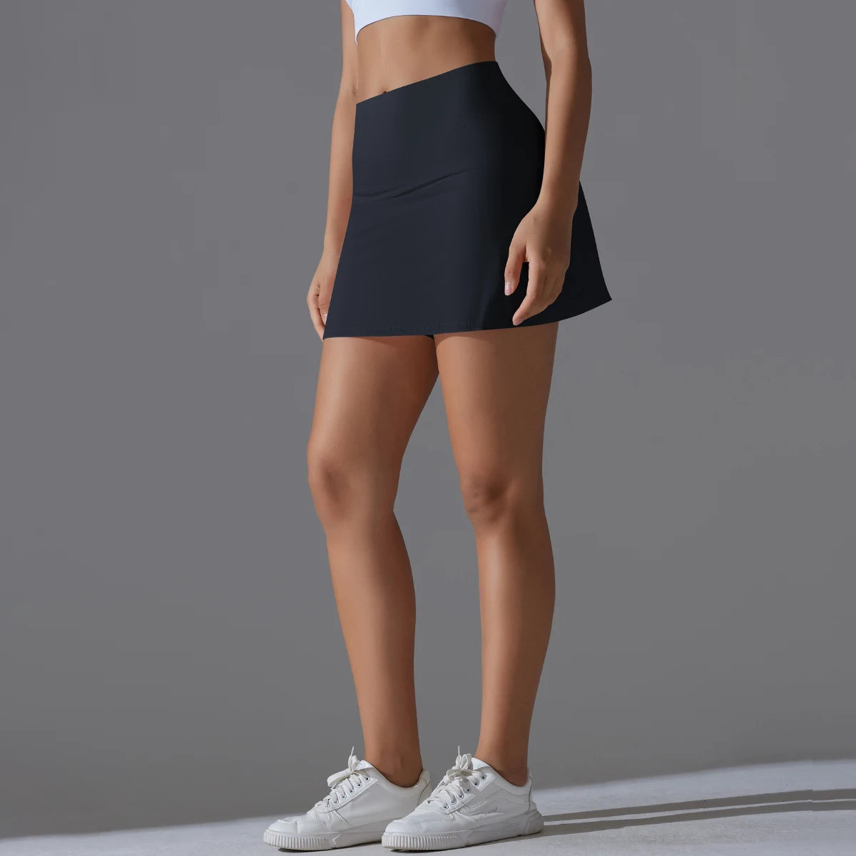 Yoga Skirt Badminton Tennis Skirt High Waist Breathable Sweat Skirt Quick Dry Elasticity Double Layer Yoga Skirt Inside Legging