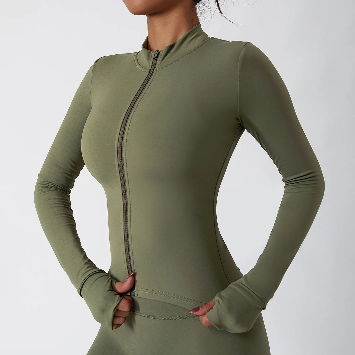 Women Zip Fitness Yoga Shirt Winter Warm Gym Top Woman Yoga Long Sleeve Sports Jacket Activewear Running Coats Workout Clothes