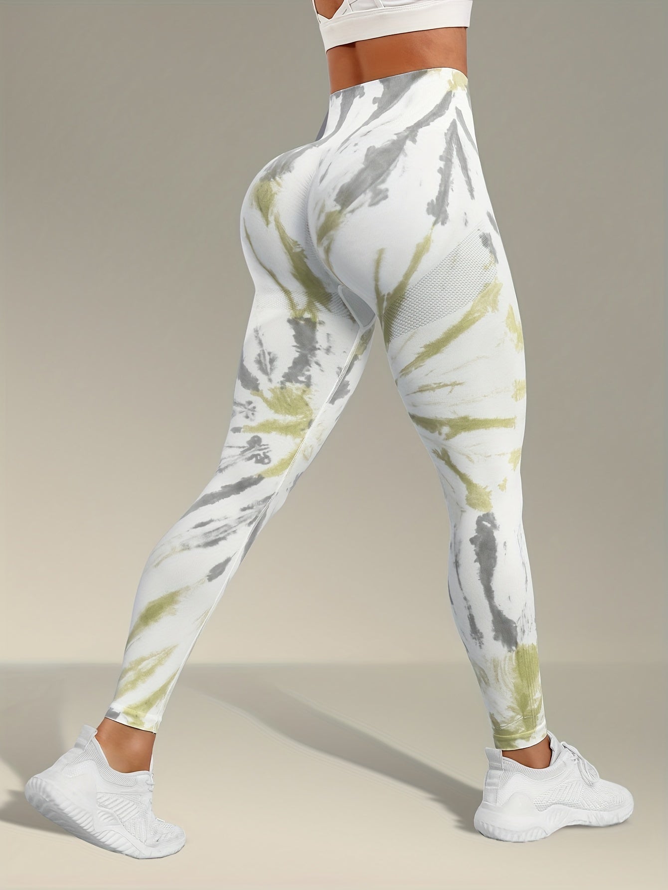 Stretchy Wide Waistband Yoga Pants - Tie Dye Women's Activewear - Running Fitness Sports Leggings