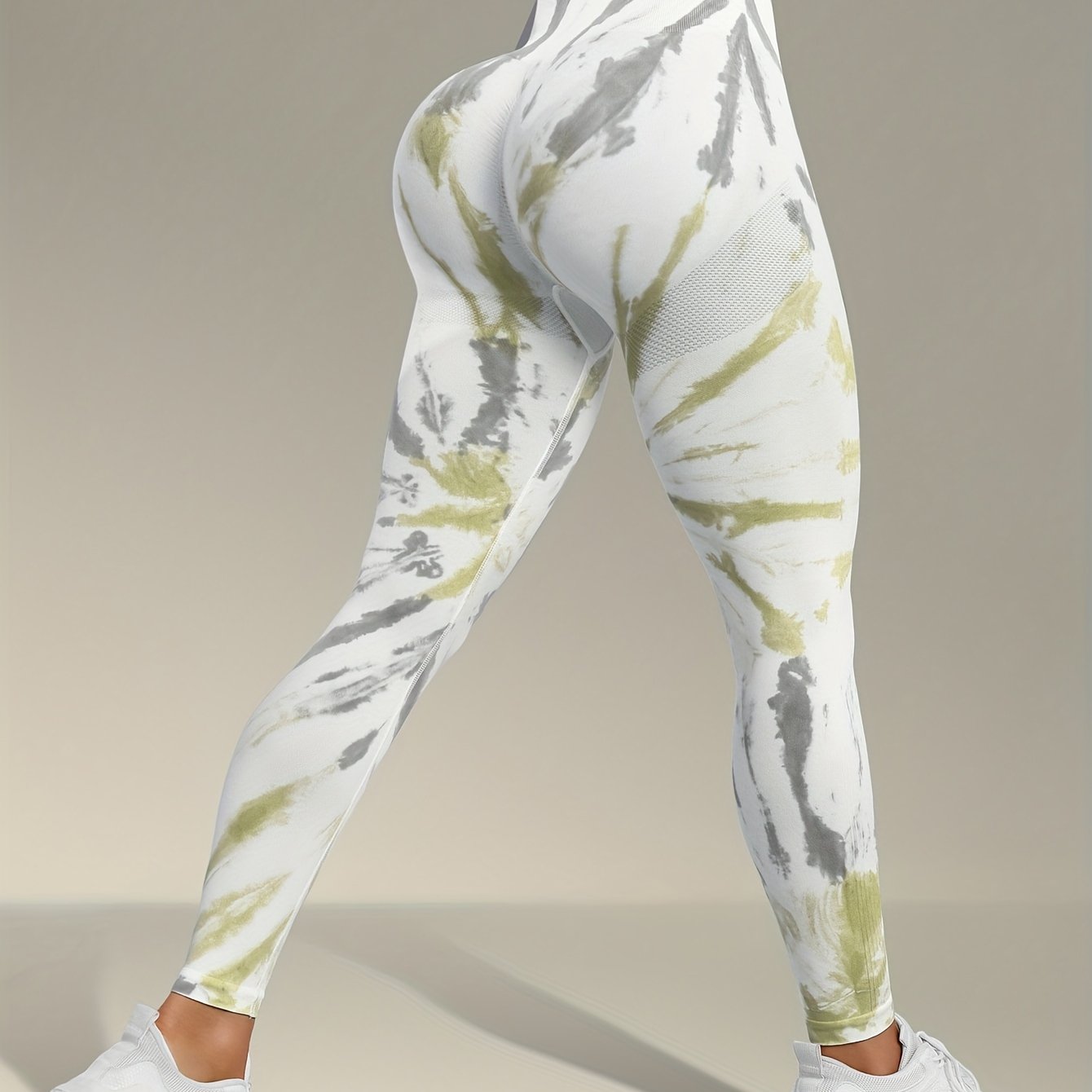 Stretchy Wide Waistband Yoga Pants - Tie Dye Women's Activewear - Running Fitness Sports Leggings