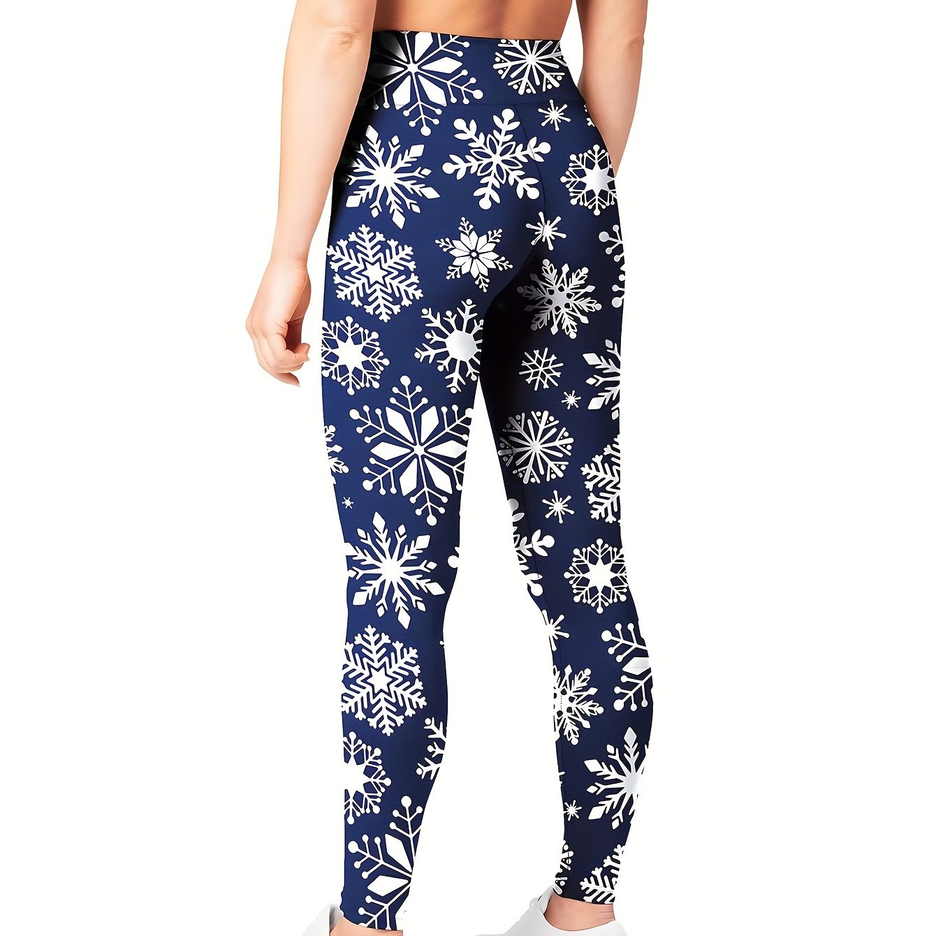 Lotus Flower Graphic High Waist Yoga Pants, Stretch Running Fitness Workout Leggings, Women's Activewear