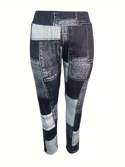 Lotus Flower Graphic High Waist Yoga Pants, Stretch Running Fitness Workout Leggings, Women's Activewear