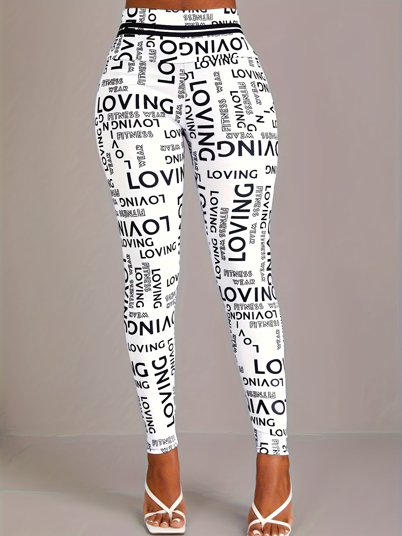 Lotus Flower Graphic High Waist Yoga Pants, Stretch Running Fitness Workout Leggings, Women's Activewear