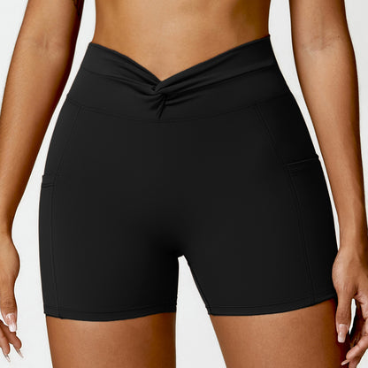 Nude Feel Tight Yoga Shorts Casual Outdoor Running Exercise Shorts Women
