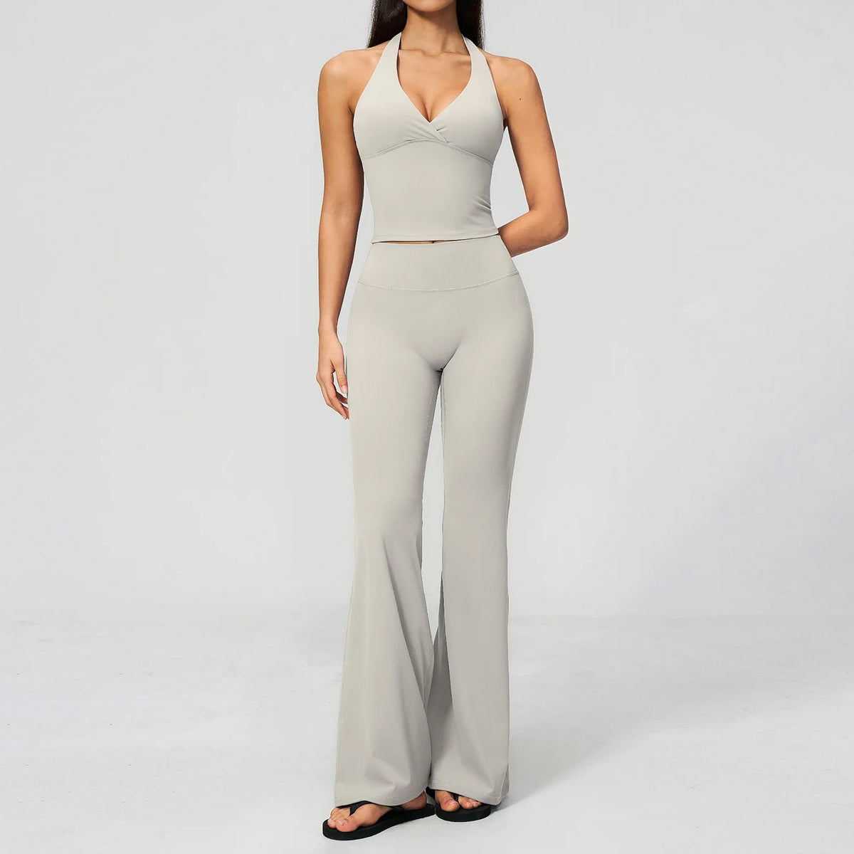 Yoga Set 2PCS Women Outfits Workout Clothes Athletic Wear Gym Legging Fitness Bra Crop Top Long Sleeve Sports Suits Sportswear