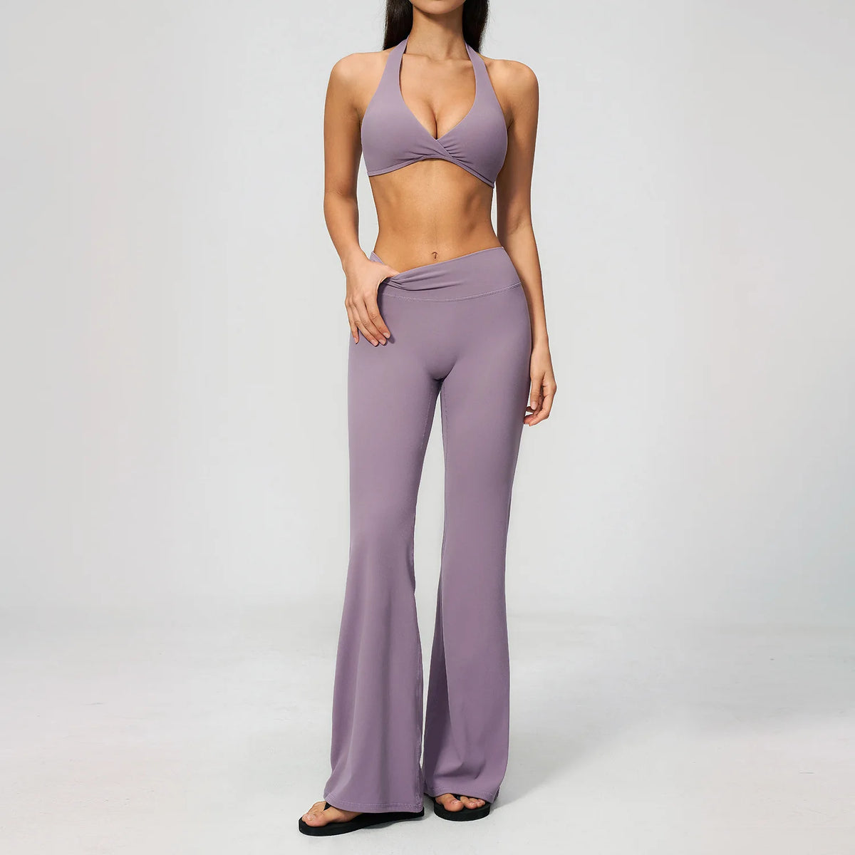 Yoga Set 2PCS Women Outfits Workout Clothes Athletic Wear Gym Legging Fitness Bra Crop Top Long Sleeve Sports Suits Sportswear