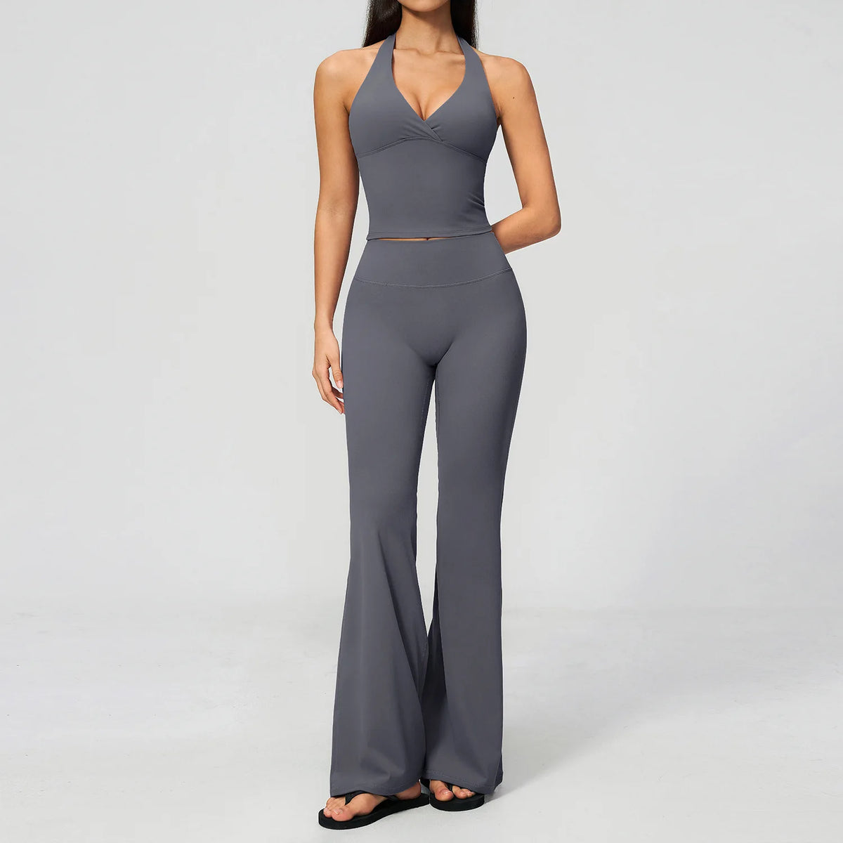 Yoga Set 2PCS Women Outfits Workout Clothes Athletic Wear Gym Legging Fitness Bra Crop Top Long Sleeve Sports Suits Sportswear