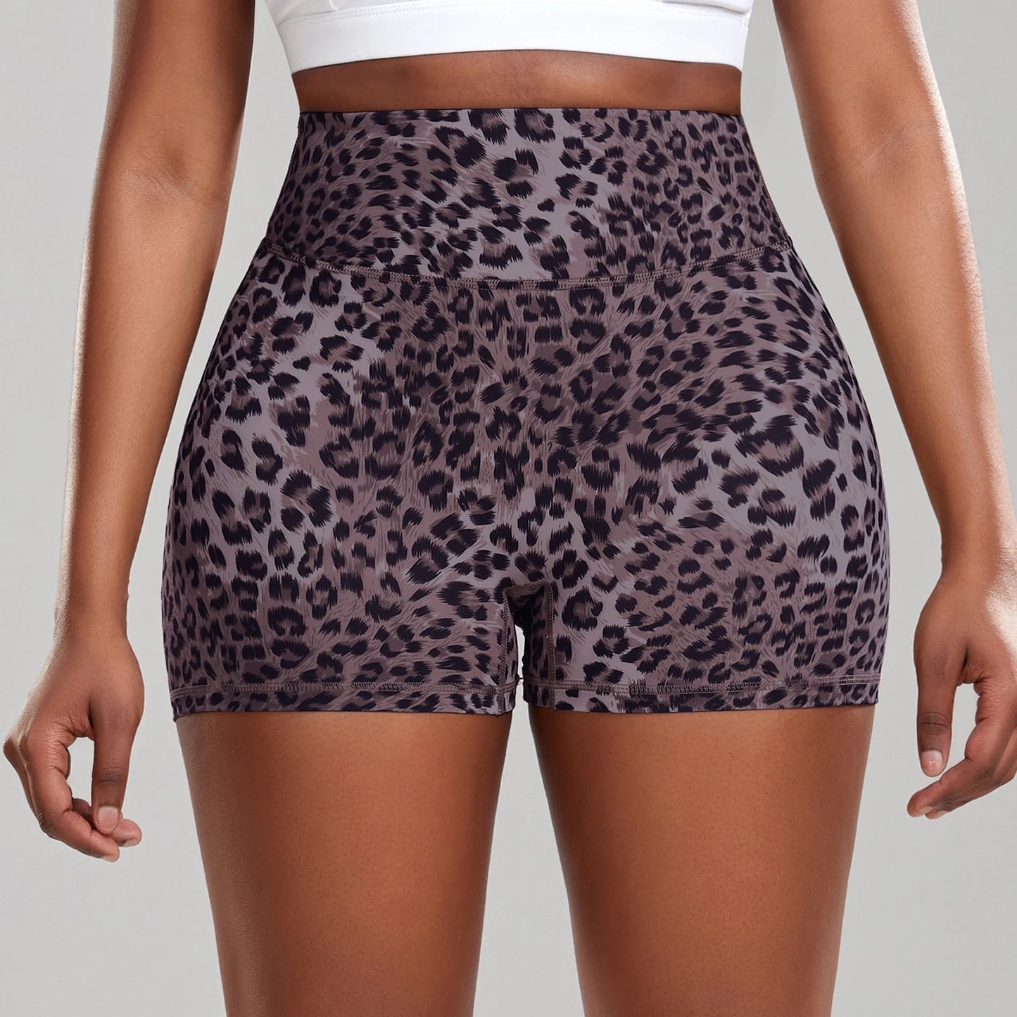 Fitness Leopard Print Yoga Shorts