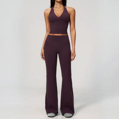 Yoga Set 2PCS Women Outfits Workout Clothes Athletic Wear Gym Legging Fitness Bra Crop Top Long Sleeve Sports Suits Sportswear