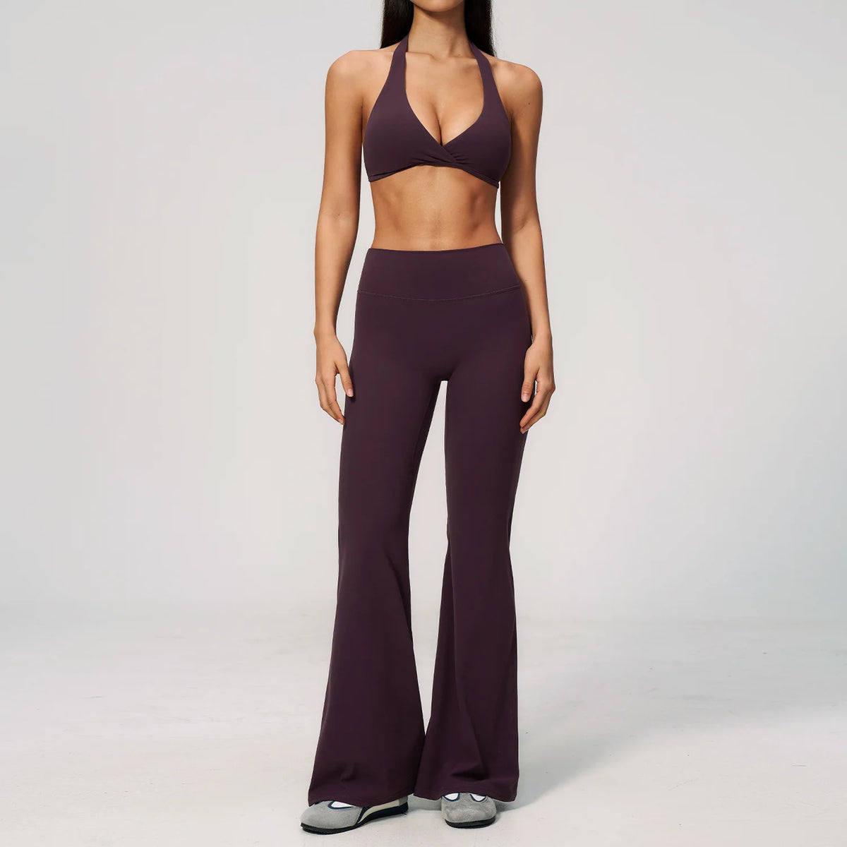 Yoga Set 2PCS Women Outfits Workout Clothes Athletic Wear Gym Legging Fitness Bra Crop Top Long Sleeve Sports Suits Sportswear