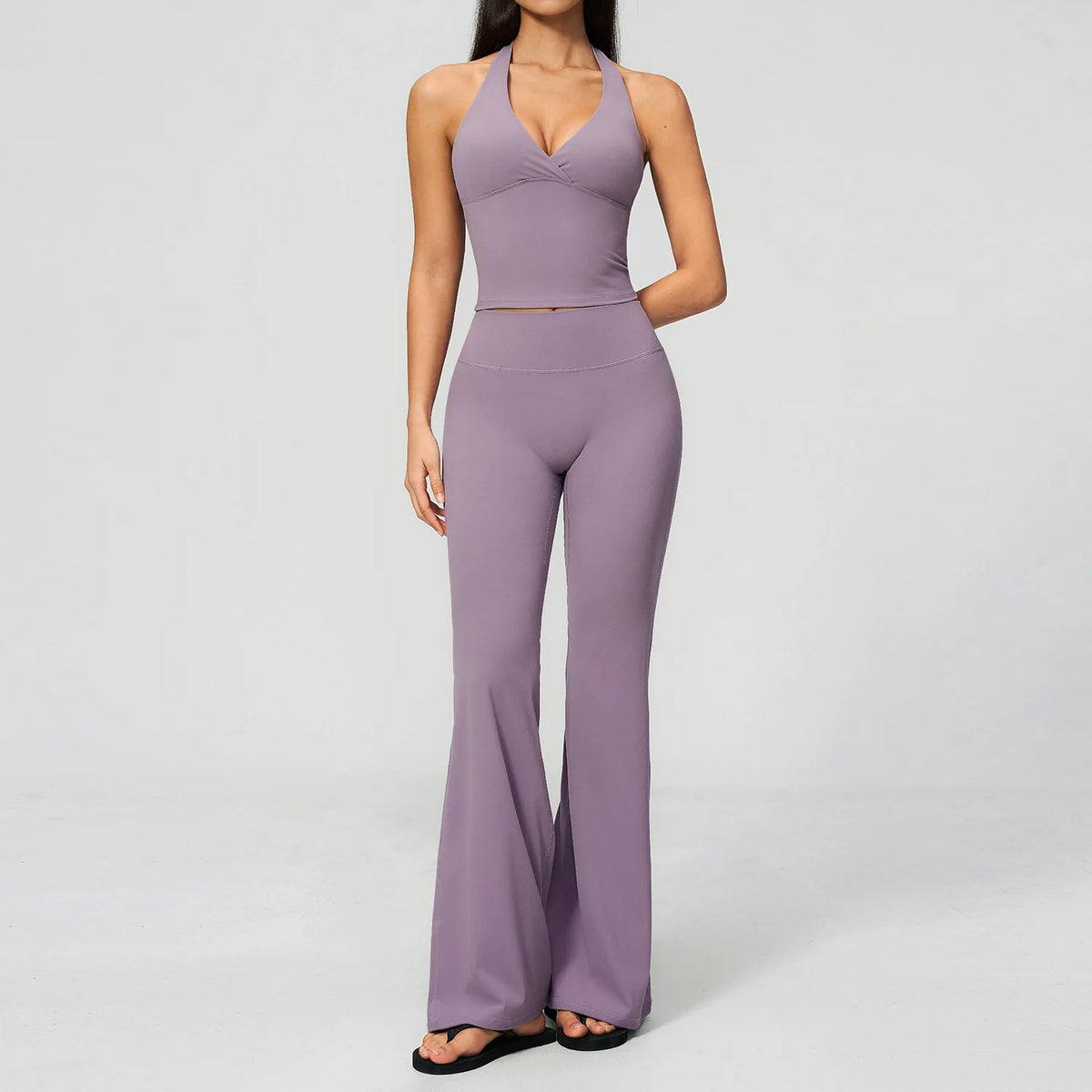 Yoga Set 2PCS Women Outfits Workout Clothes Athletic Wear Gym Legging Fitness Bra Crop Top Long Sleeve Sports Suits Sportswear
