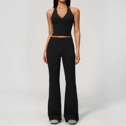 Yoga Set 2PCS Women Outfits Workout Clothes Athletic Wear Gym Legging Fitness Bra Crop Top Long Sleeve Sports Suits Sportswear