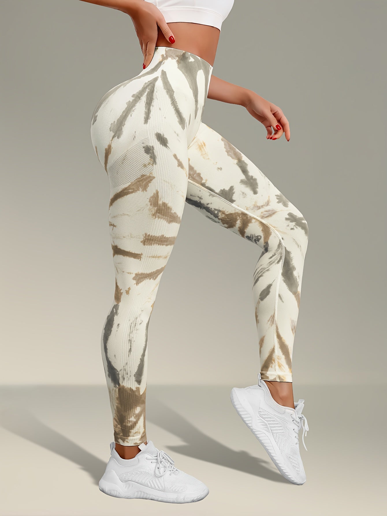 Stretchy Wide Waistband Yoga Pants - Tie Dye Women's Activewear - Running Fitness Sports Leggings