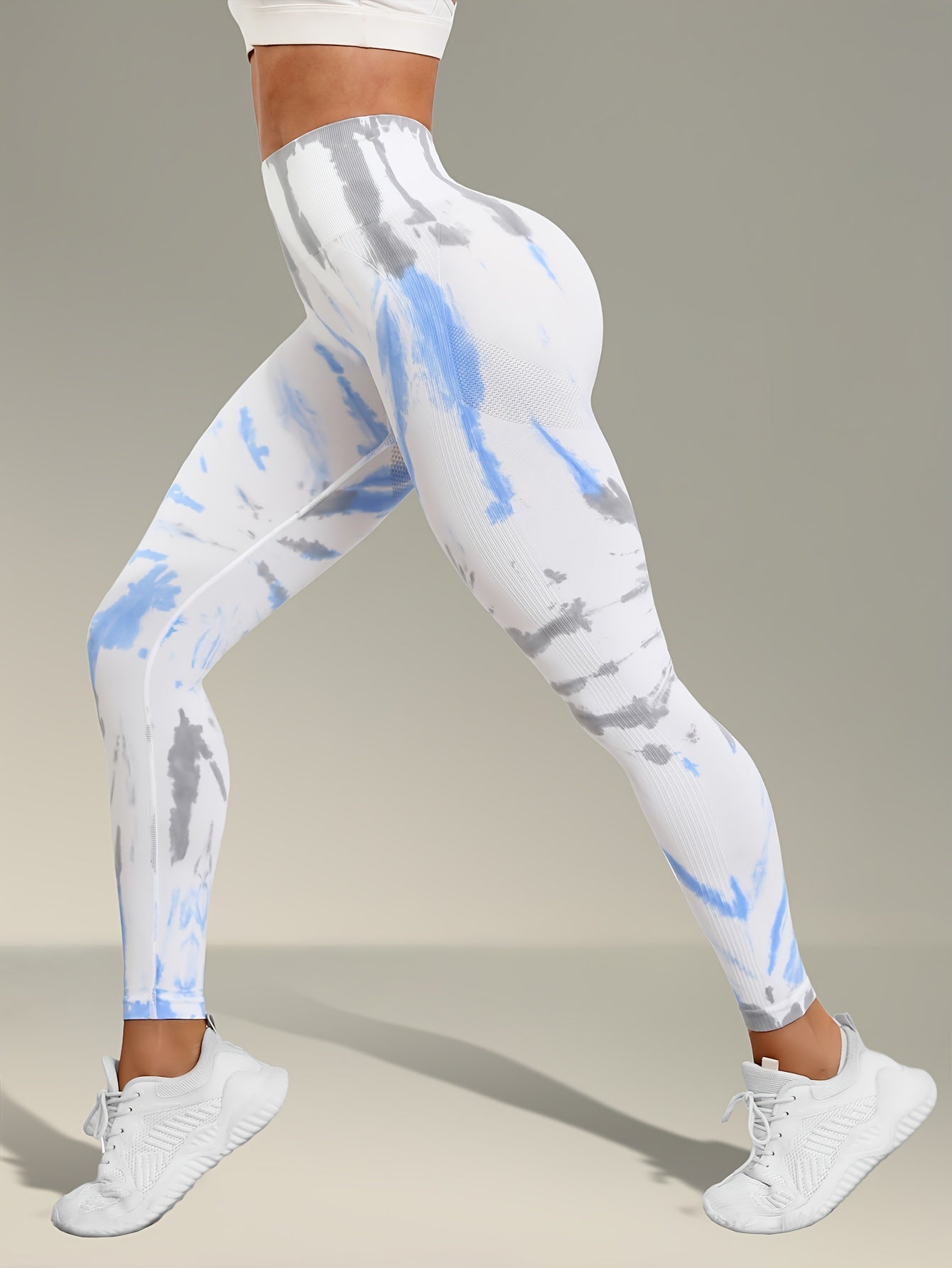 Stretchy Wide Waistband Yoga Pants - Tie Dye Women's Activewear - Running Fitness Sports Leggings